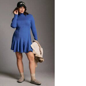 Daily Practice by Anthropologie Long-Sleeve Mini Swing dress  new blue   1X